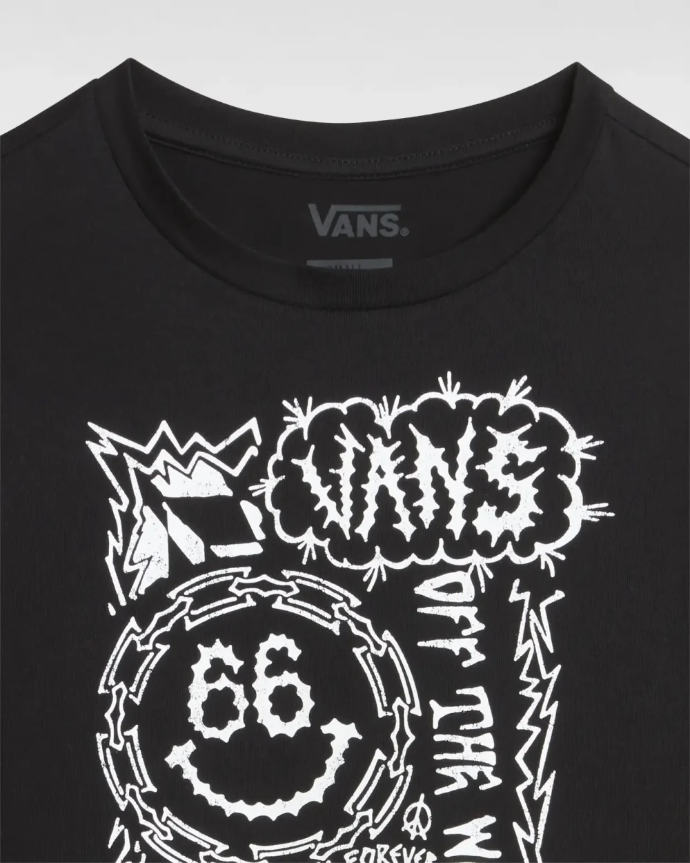 VANS - טי שירט Forever Checker Crew Crop Ii – V00GFHBLK – black – 5