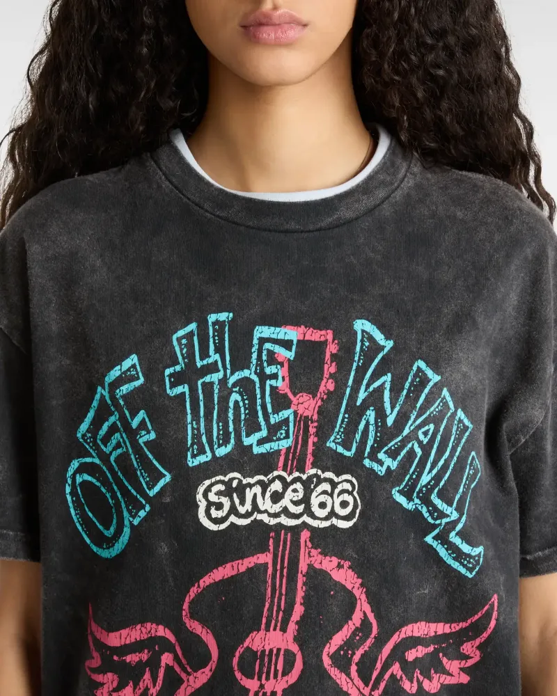 VANS - טי שירט Guitar Solo Oversized – V00GJ6BLK – black – 3