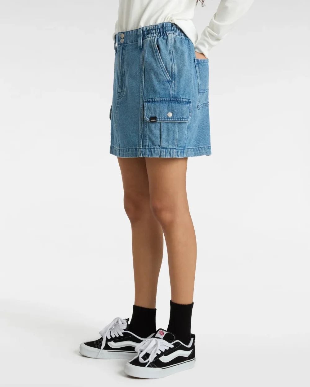 VANS - חצאית Sidewalk Denim – V00GJE7W6 – stone-wash – 3