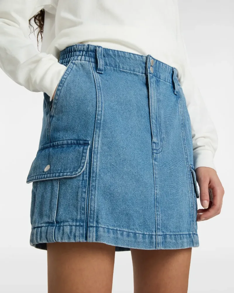 VANS - חצאית Sidewalk Denim – V00GJE7W6 – stone-wash – 4