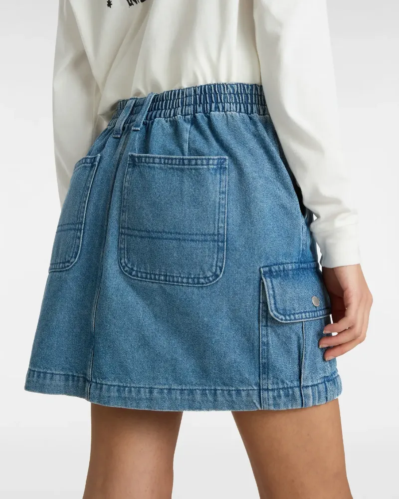 VANS - חצאית Sidewalk Denim – V00GJE7W6 – stone-wash – 5