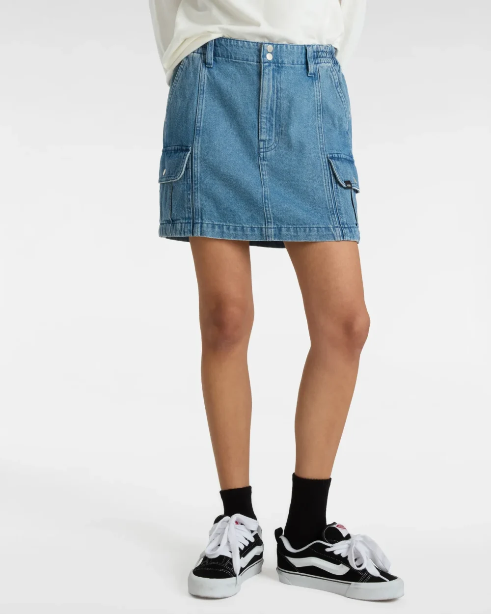 VANS - חצאית Sidewalk Denim – V00GJE7W6 – stone-wash – 1