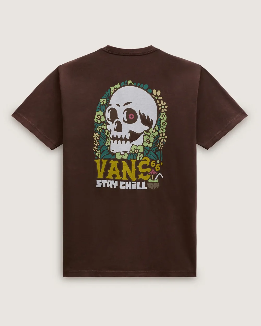 VANS - טי שירט Skv Floral Skull Washed – V00GXP3N1 – demitasse – 1
