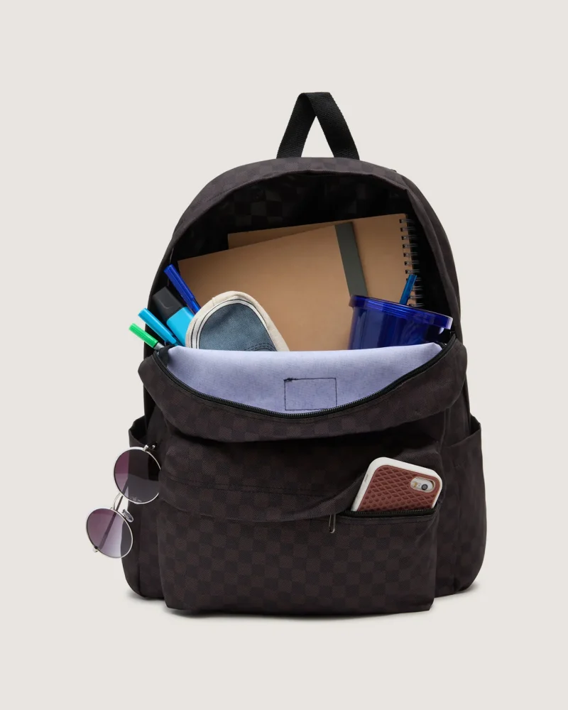 VANS - תיק גב Old Skool Check – V00H4XBA5 – black-charcoal – 1