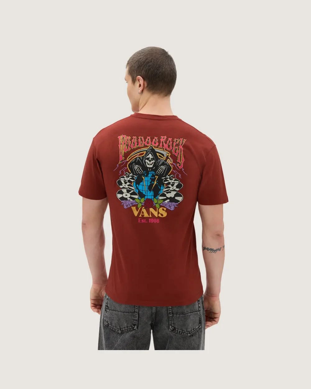 VANS - טי שירט Rock And Bones – V00H9BADU – burnt-henna – 1