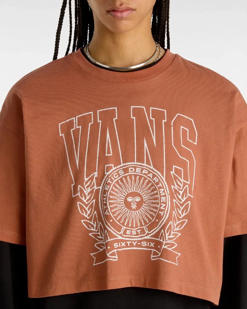 VANS - טי שירט First Team Relax Crop – V00HHEC9J – auburn – 5
