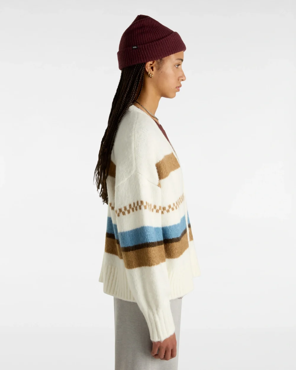 VANS - קרדיגן Valerie Stripe – V00HJBFS8 – marshmallow – 4