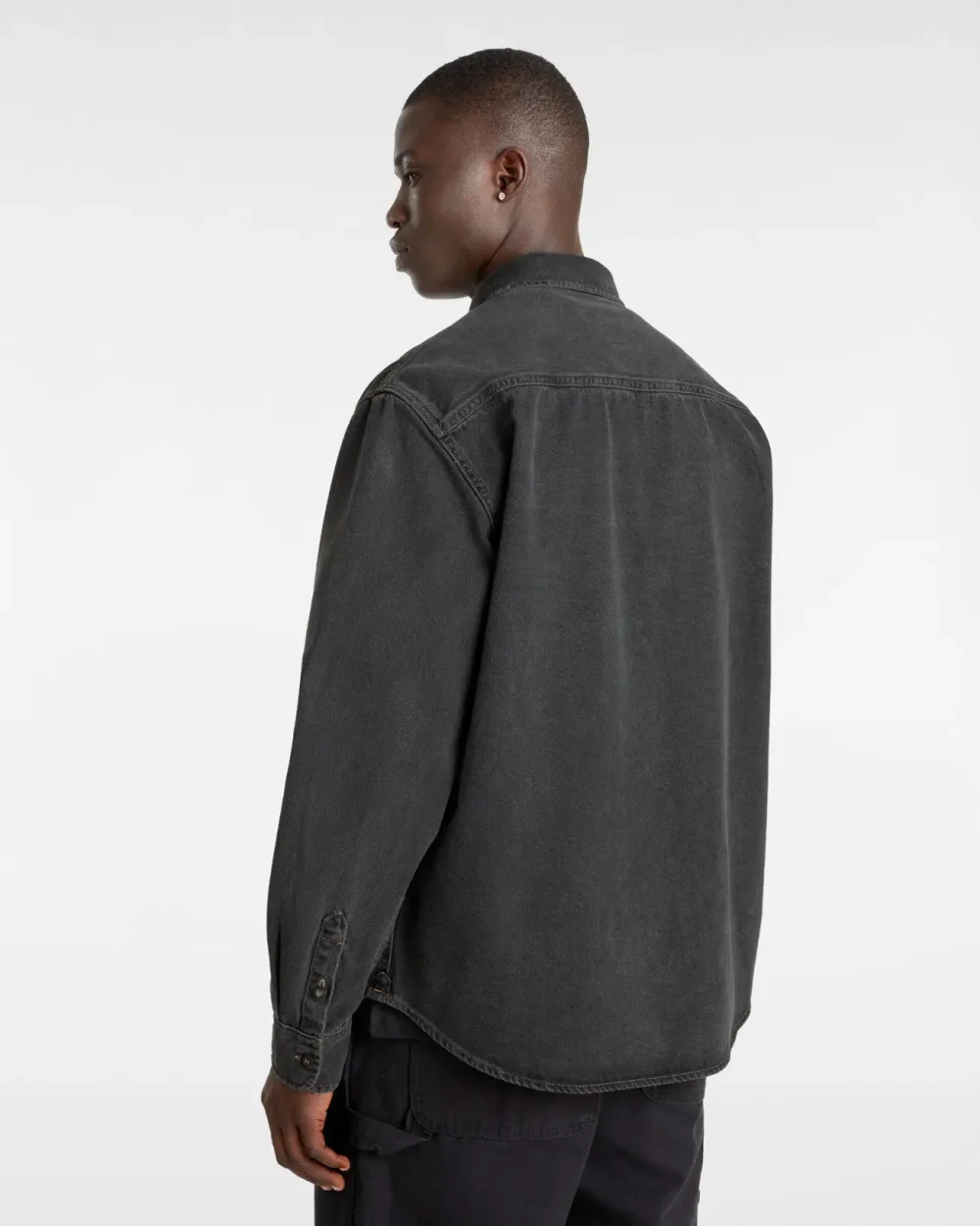 VANS - חולצה מכופתרת ארוכה Stevens Denim Woven – V00HNTDAD – pavement-washed-black – 3