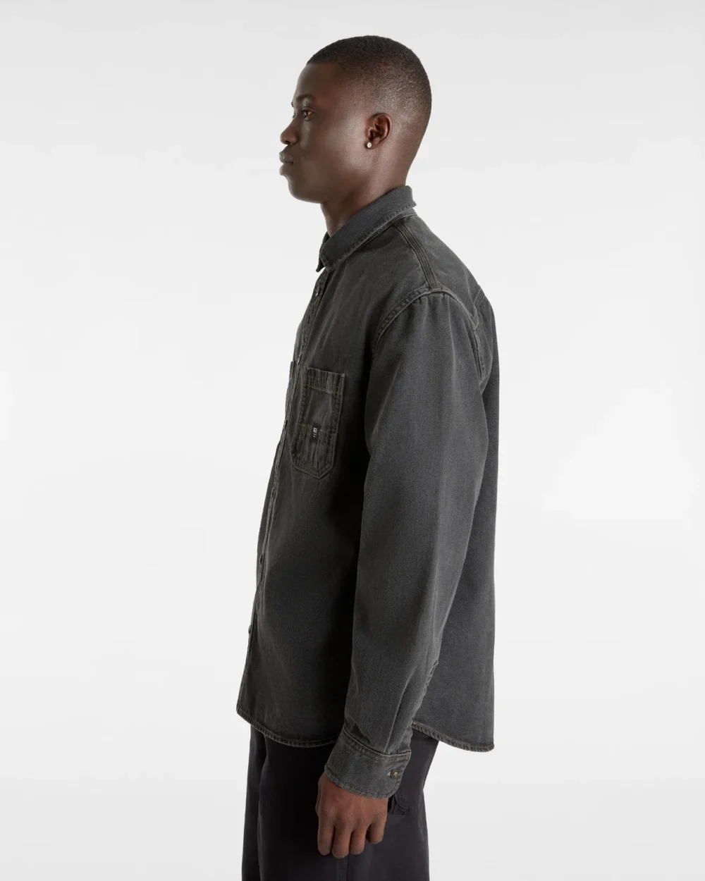 VANS - חולצה מכופתרת ארוכה Stevens Denim Woven – V00HNTDAD – pavement-washed-black – 4