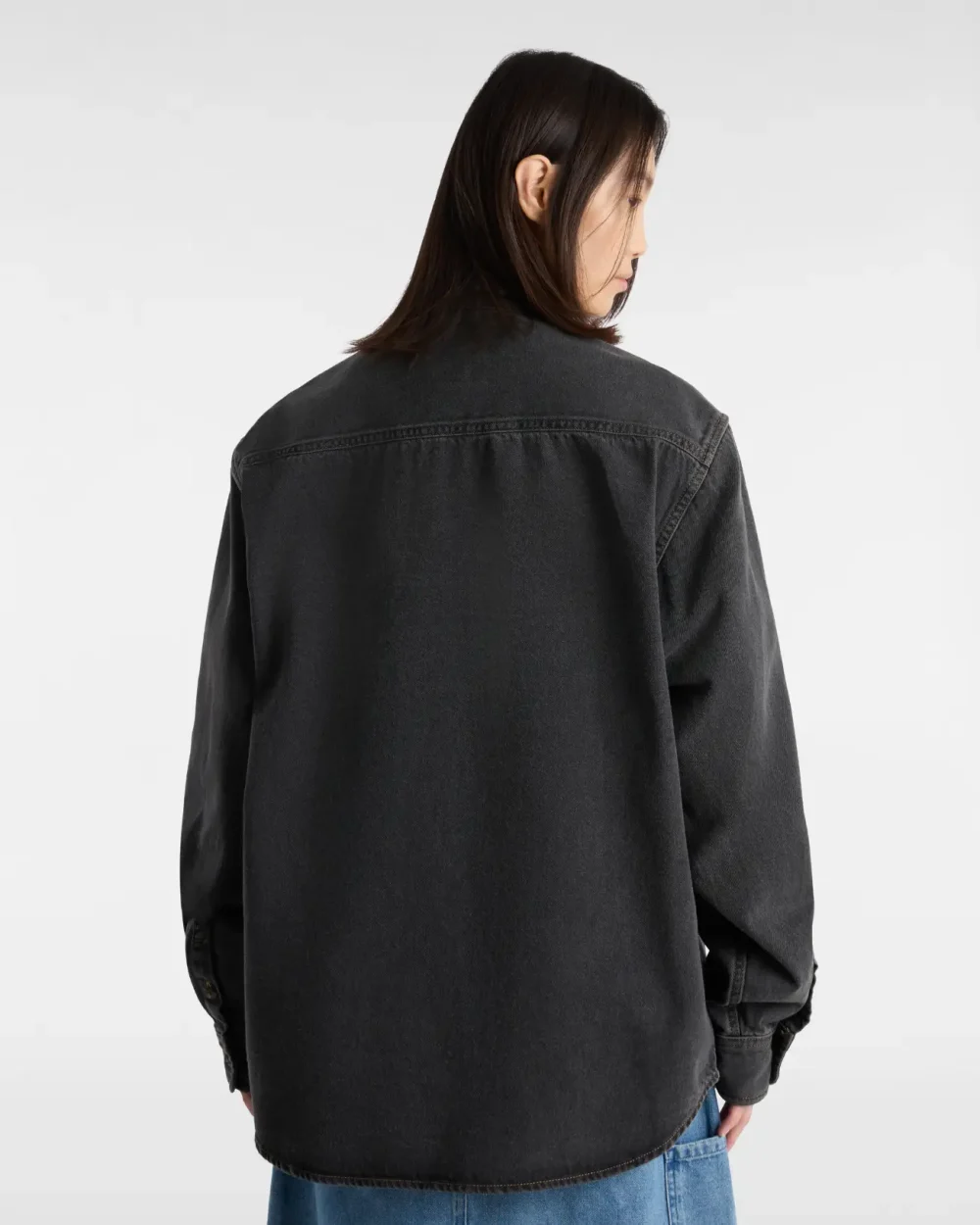 VANS - חולצה מכופתרת ארוכה Stevens Denim Woven – V00HNTDAD – pavement-washed-black – 8