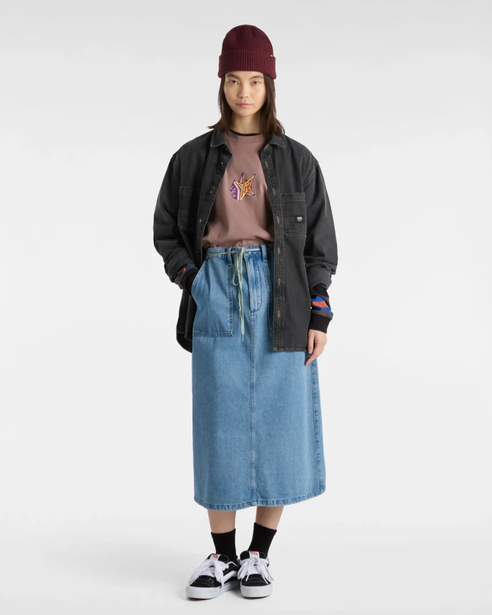 VANS - חולצה מכופתרת ארוכה Stevens Denim Woven – V00HNTDAD – pavement-washed-black – 9