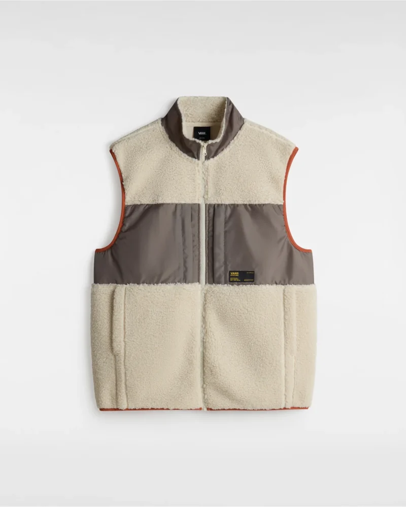 VANS - וסט Trevor Sherpa Full Zip Vest – V00HPNDB8 – oatmeal-bungee-cord – 1
