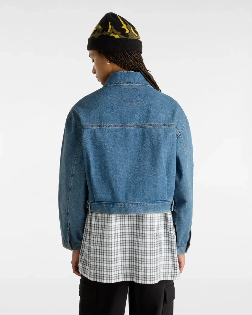 VANS - ג'קט Raynes Denim Crop – V00HWF7W6 – stone-wash – 3