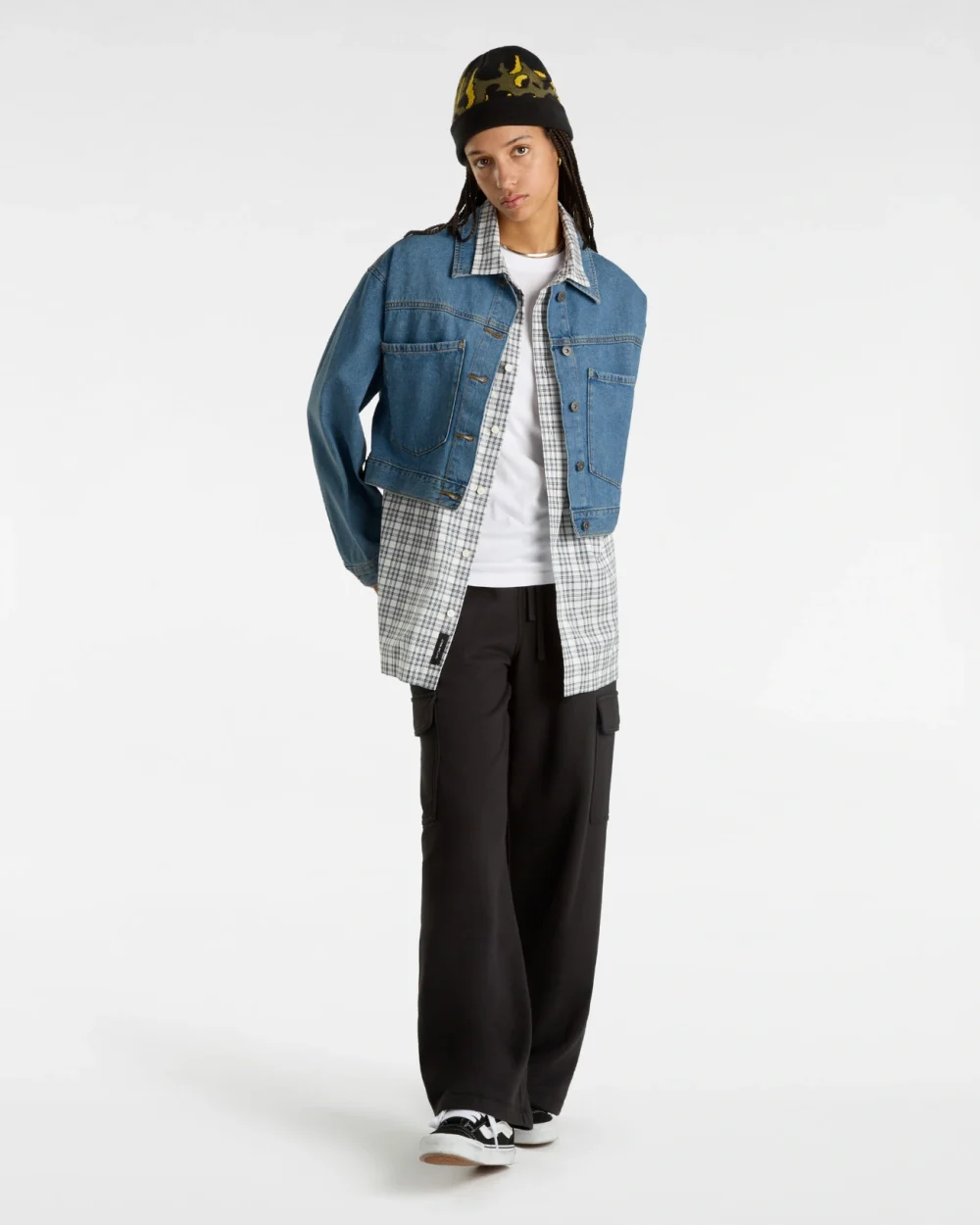 VANS - ג'קט Raynes Denim Crop – V00HWF7W6 – stone-wash – 5