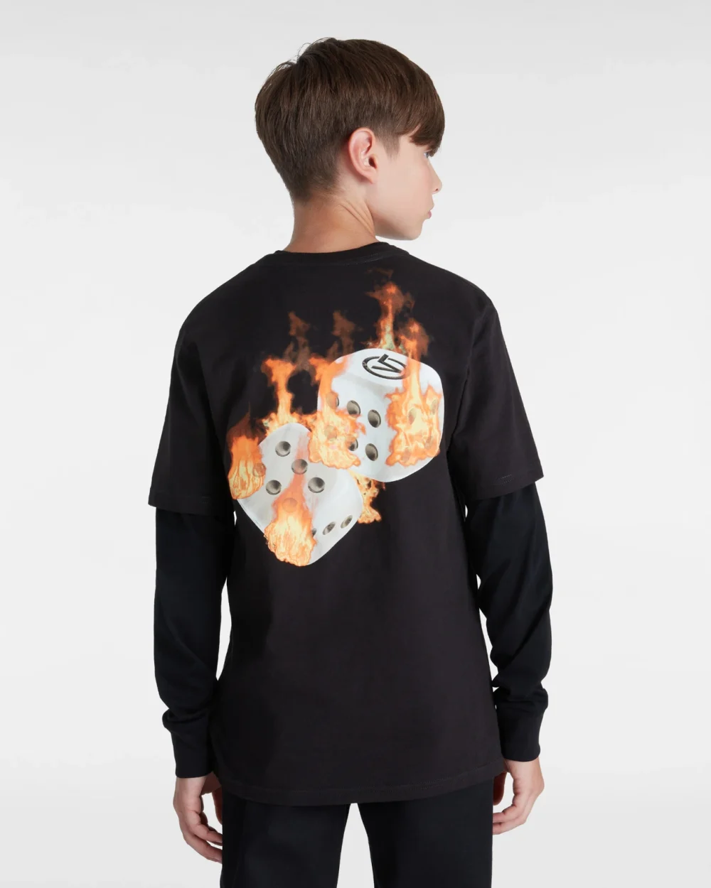 VANS - טי שירט נוער No Dice – V00JCWBLK – black – 3