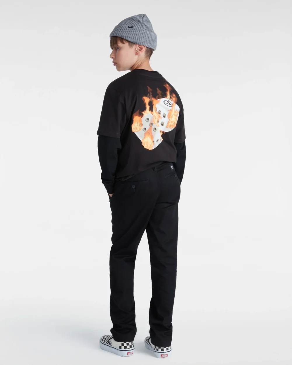 VANS - טי שירט נוער No Dice – V00JCWBLK – black – 4