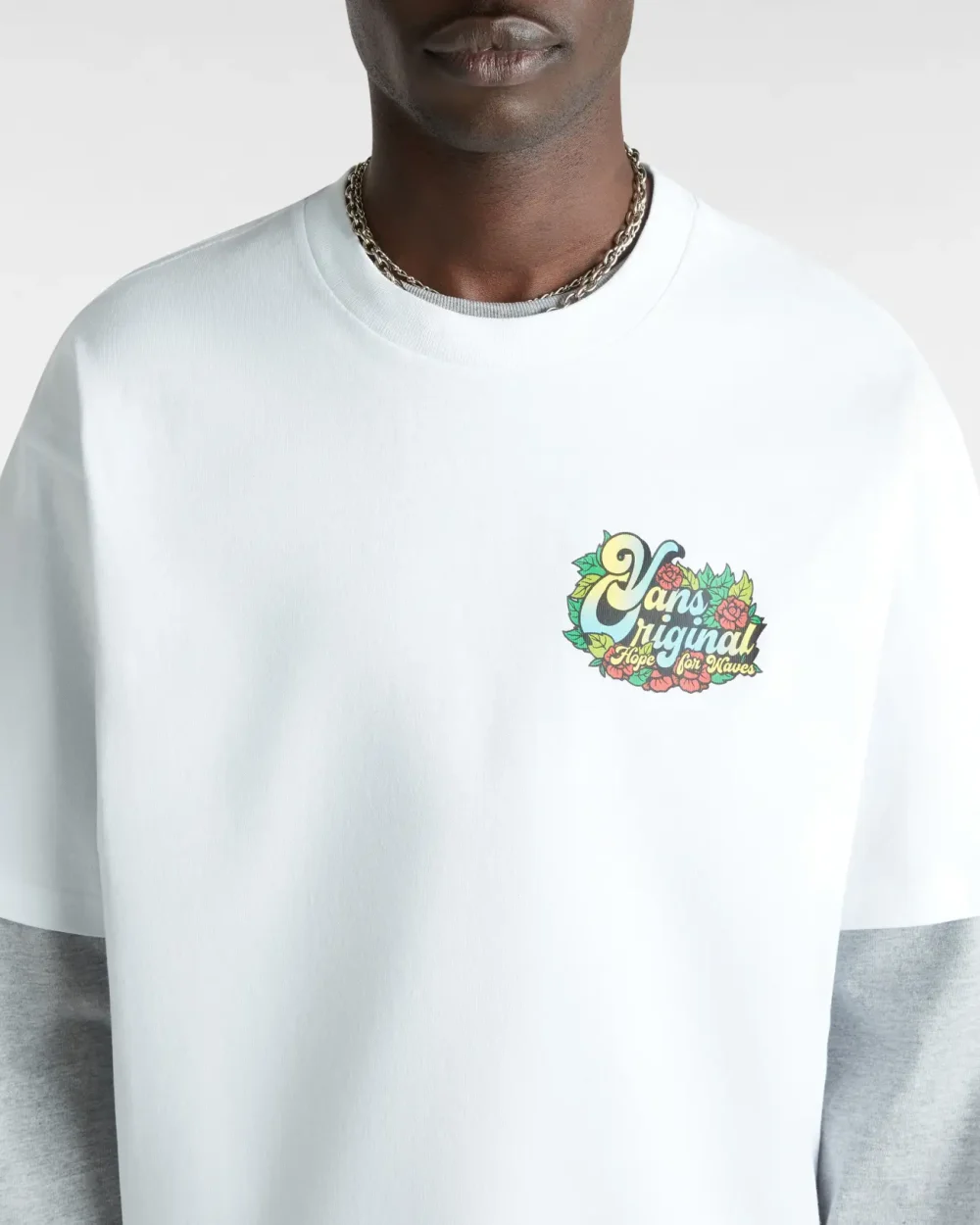 VANS - טי שירט Pray For Waves Loose – V00JK3WHT – white – 3