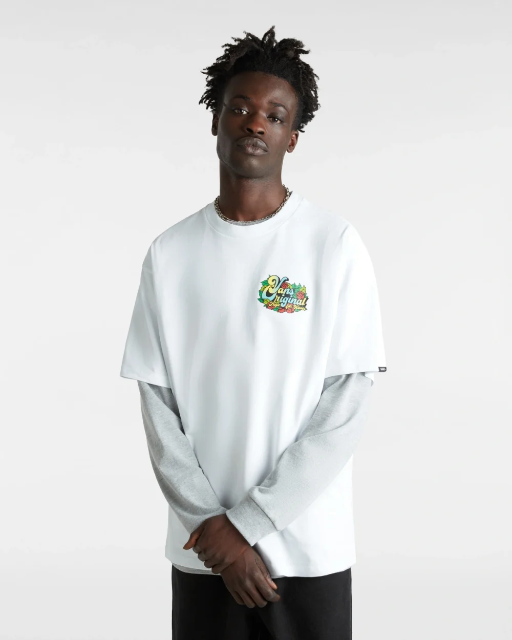 VANS - טי שירט Pray For Waves Loose – V00JK3WHT – white – 1