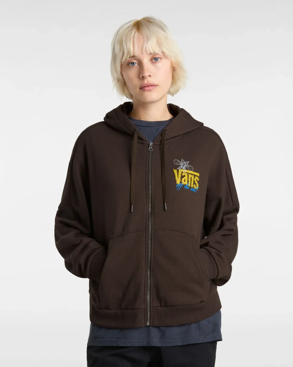 VANS - קפוצ'ון Tear Globe Zip – V00JTVD4C – turkish-coffee – 2
