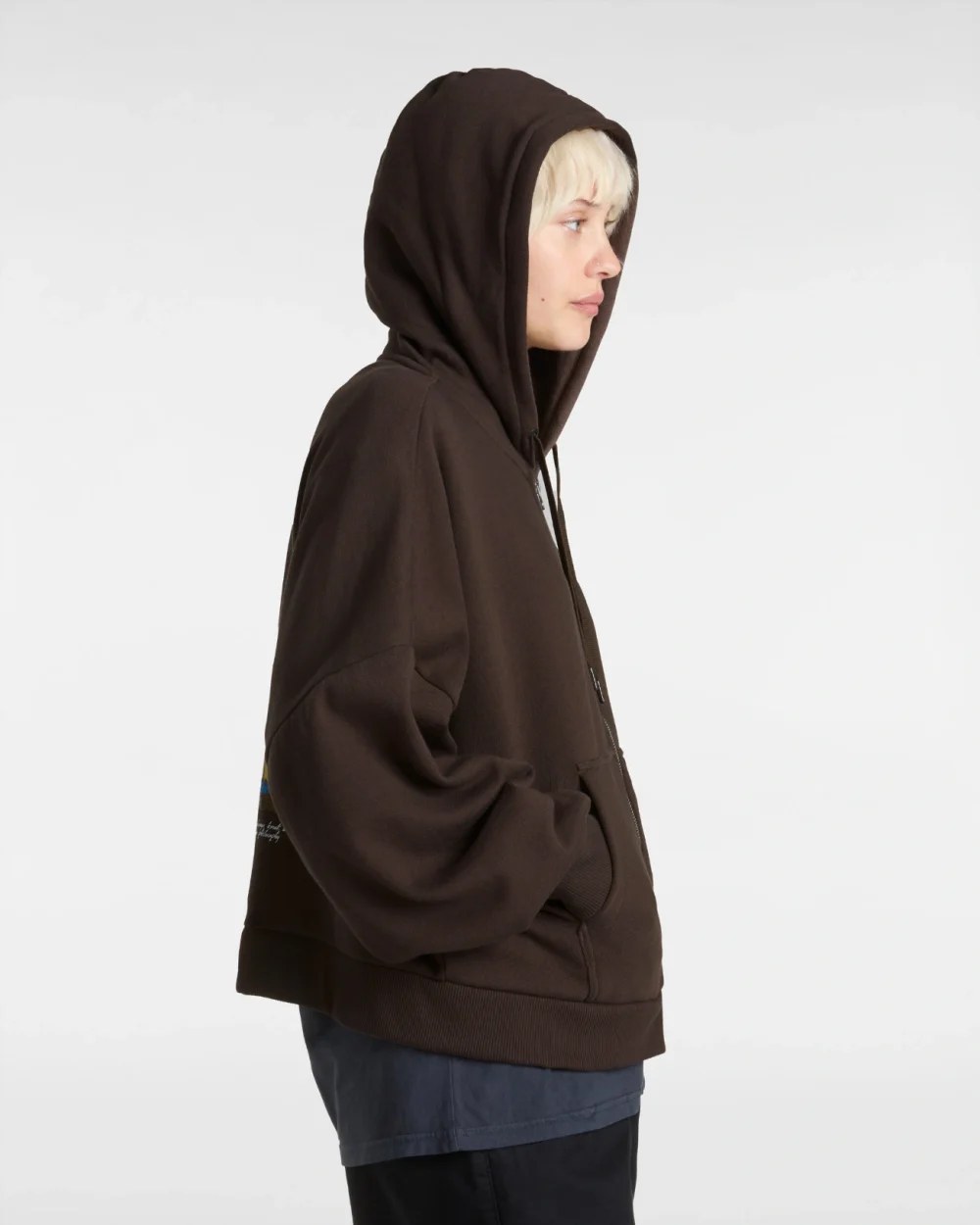 VANS - קפוצ'ון Tear Globe Zip – V00JTVD4C – turkish-coffee – 4