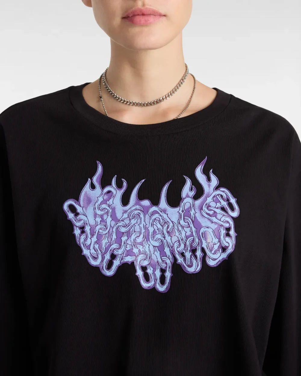 VANS - טי שירט ארוכה Hot Links Relax Crop – V00JUABLK – black – 5