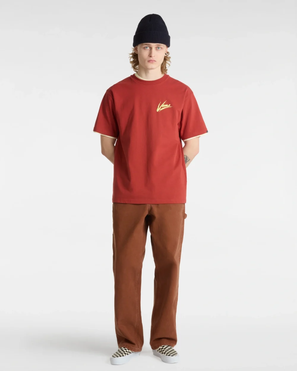 VANS - טי שירט Dettori Loose – V00K42E2Z – red-ochre – 2