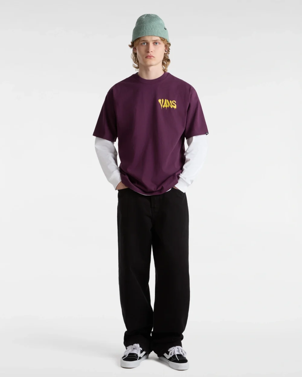VANS - טי שירט Factory Spray Loose – V00K74CHJ – blackberry-wine – 1