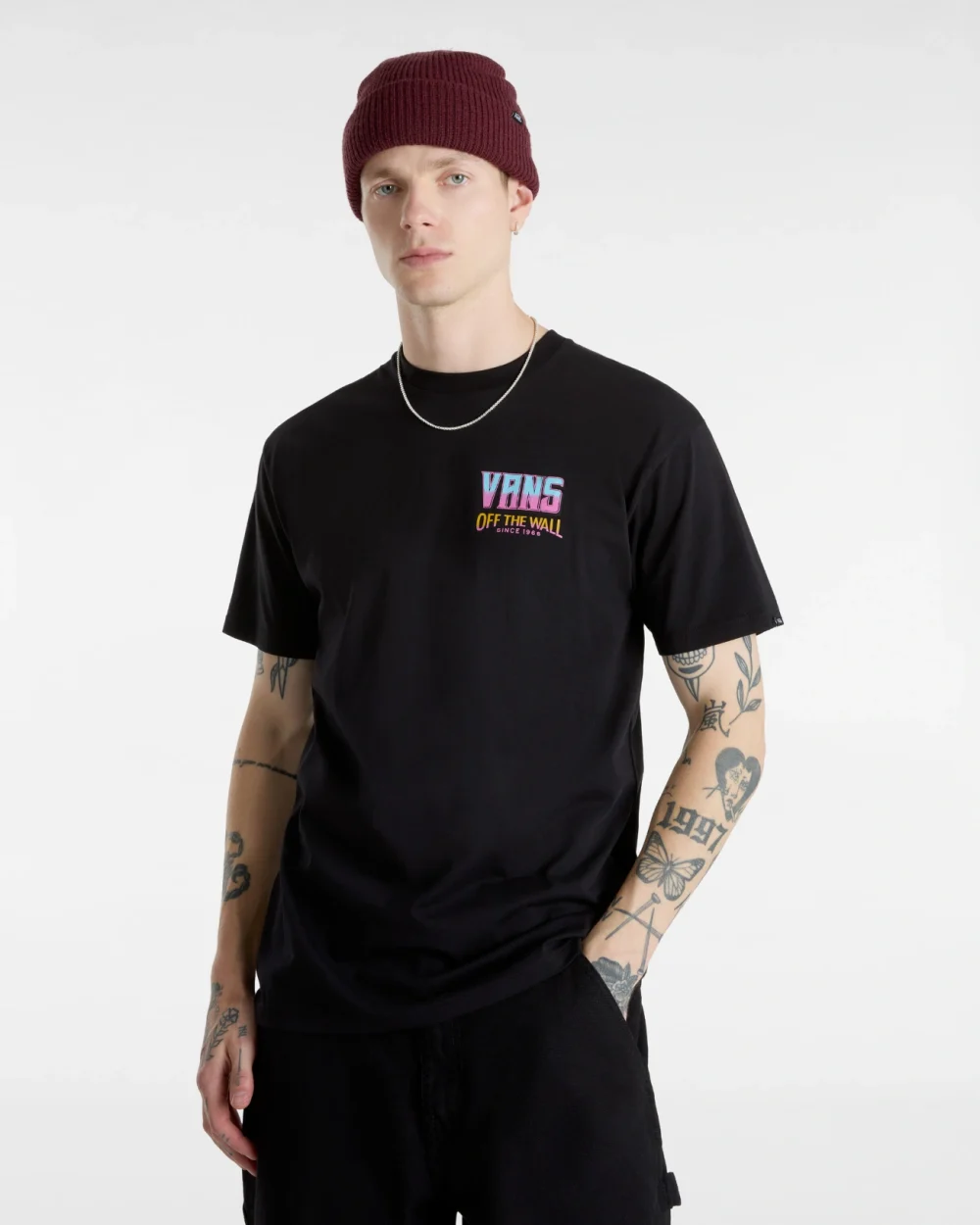 VANS - טי שירט Palm Cheers Classic – V00KHUBLK – black – 2