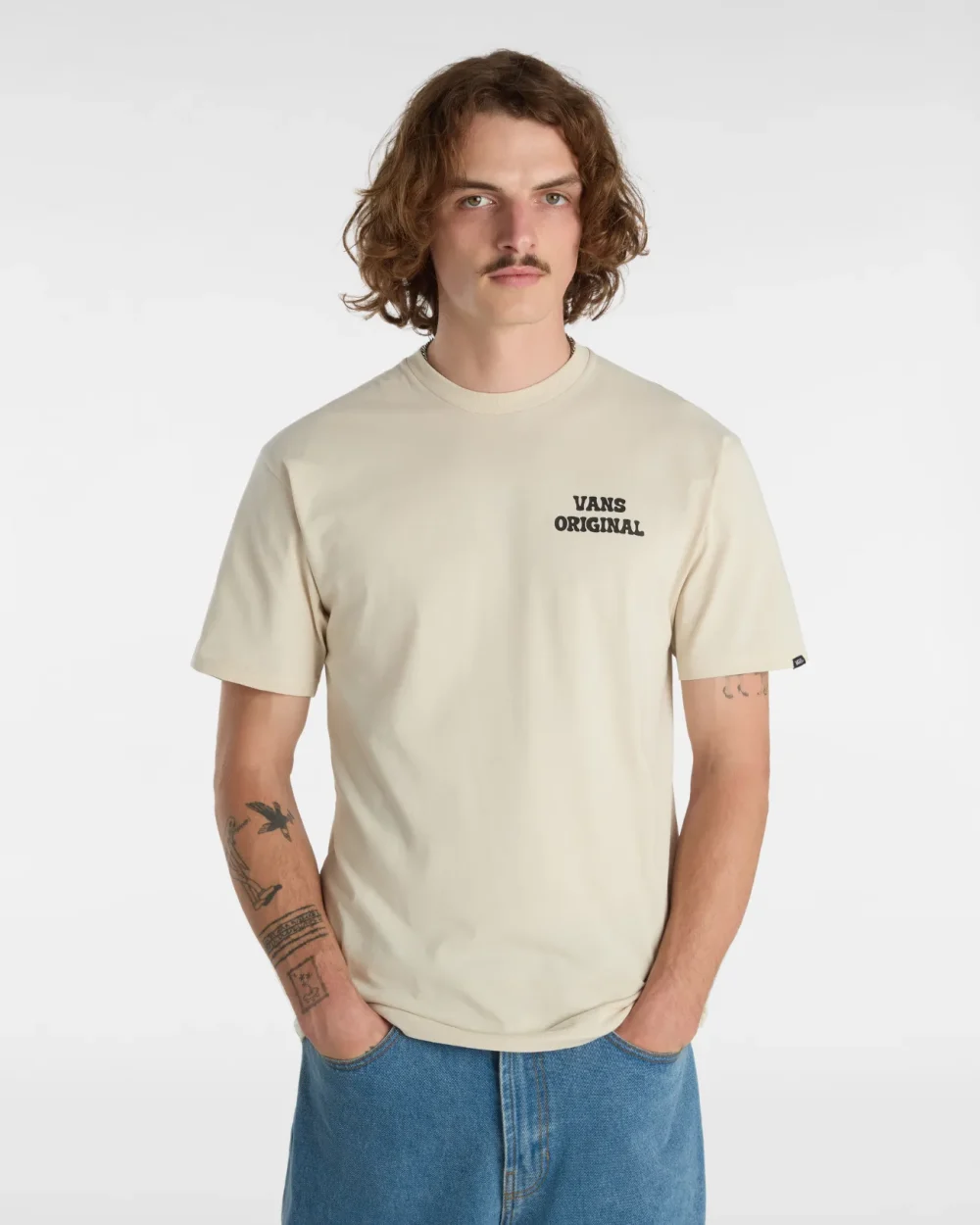 VANS - טי שירט Skull Void Classic – V00KHV2N1 – oatmeal – 2