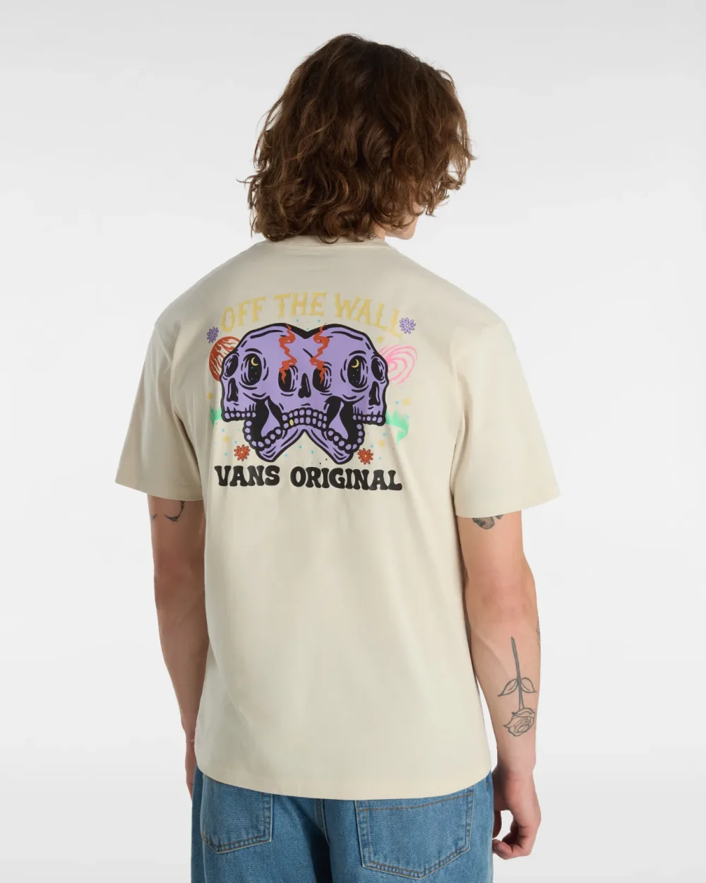 VANS - טי שירט Skull Void Classic – V00KHV2N1 – oatmeal – 3
