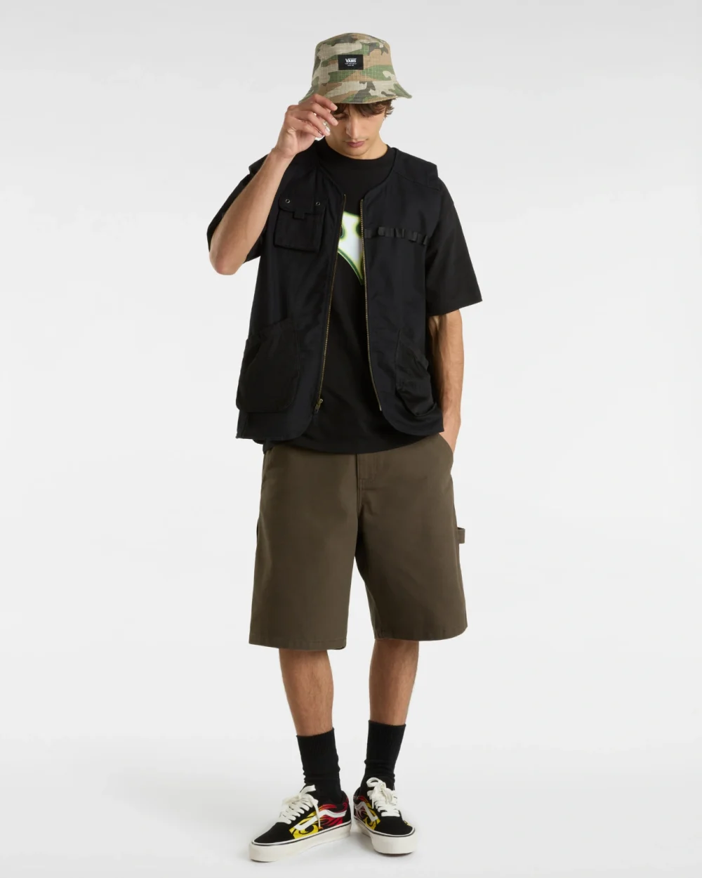 VANS - טי שירט Skate V Thorn – V00M0MBLK – black – 4