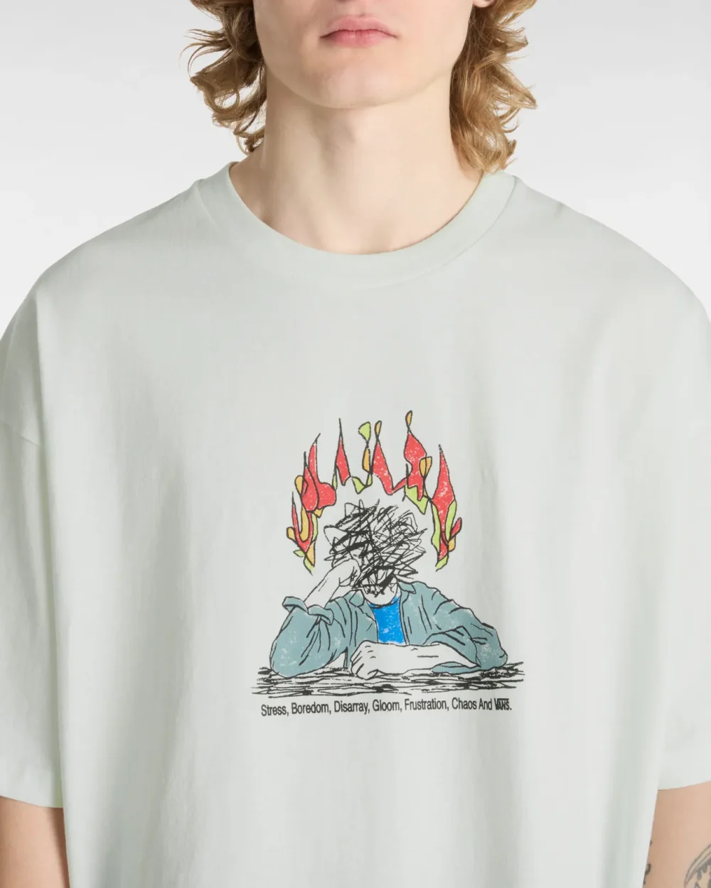 VANS - טי שירט Skate Thinking – V00M0NFS8 – marshmallow – 5