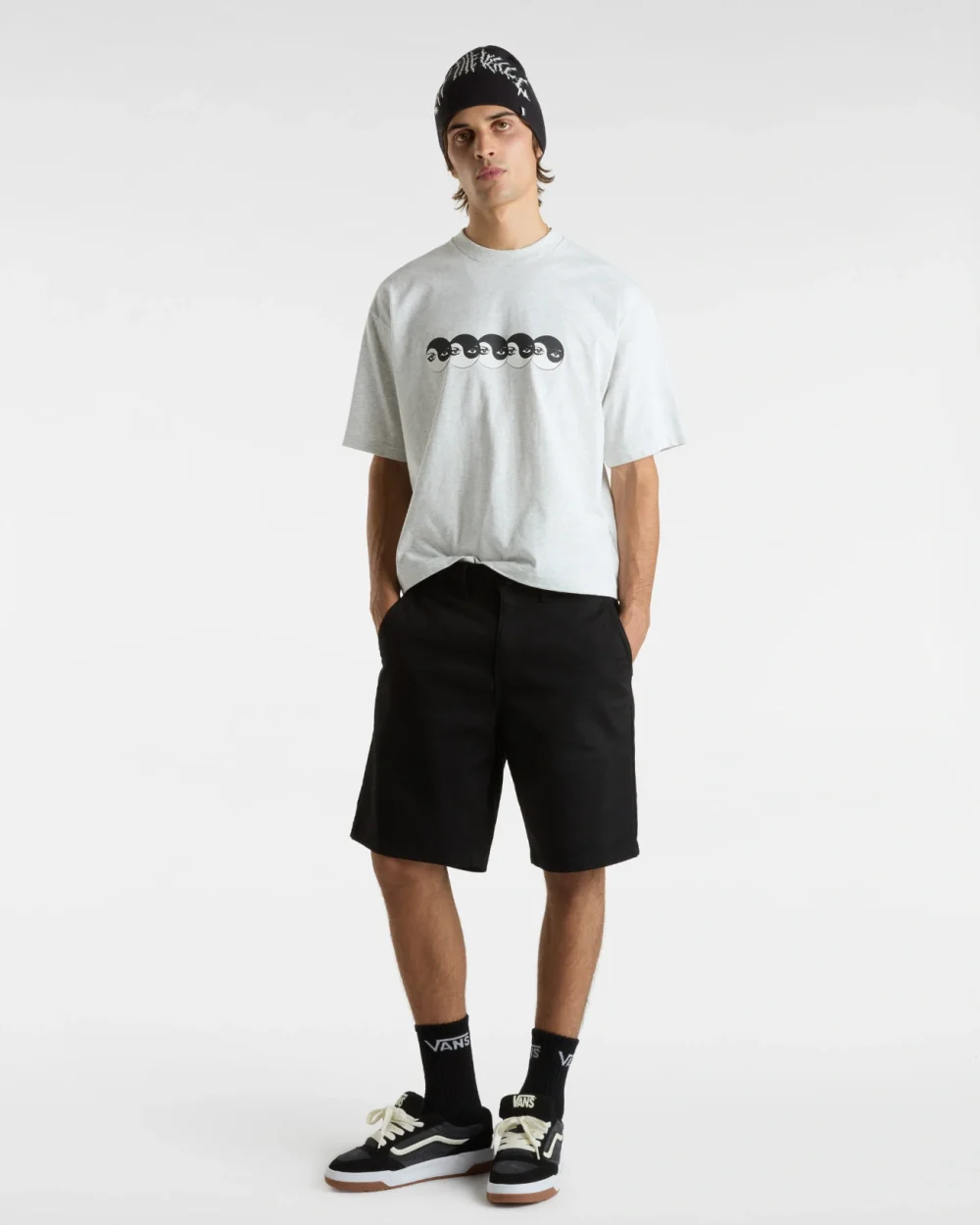 VANS - טי שירט Skate Ying Yang Eyes – V00M0VRKZ – ash-heather – 2