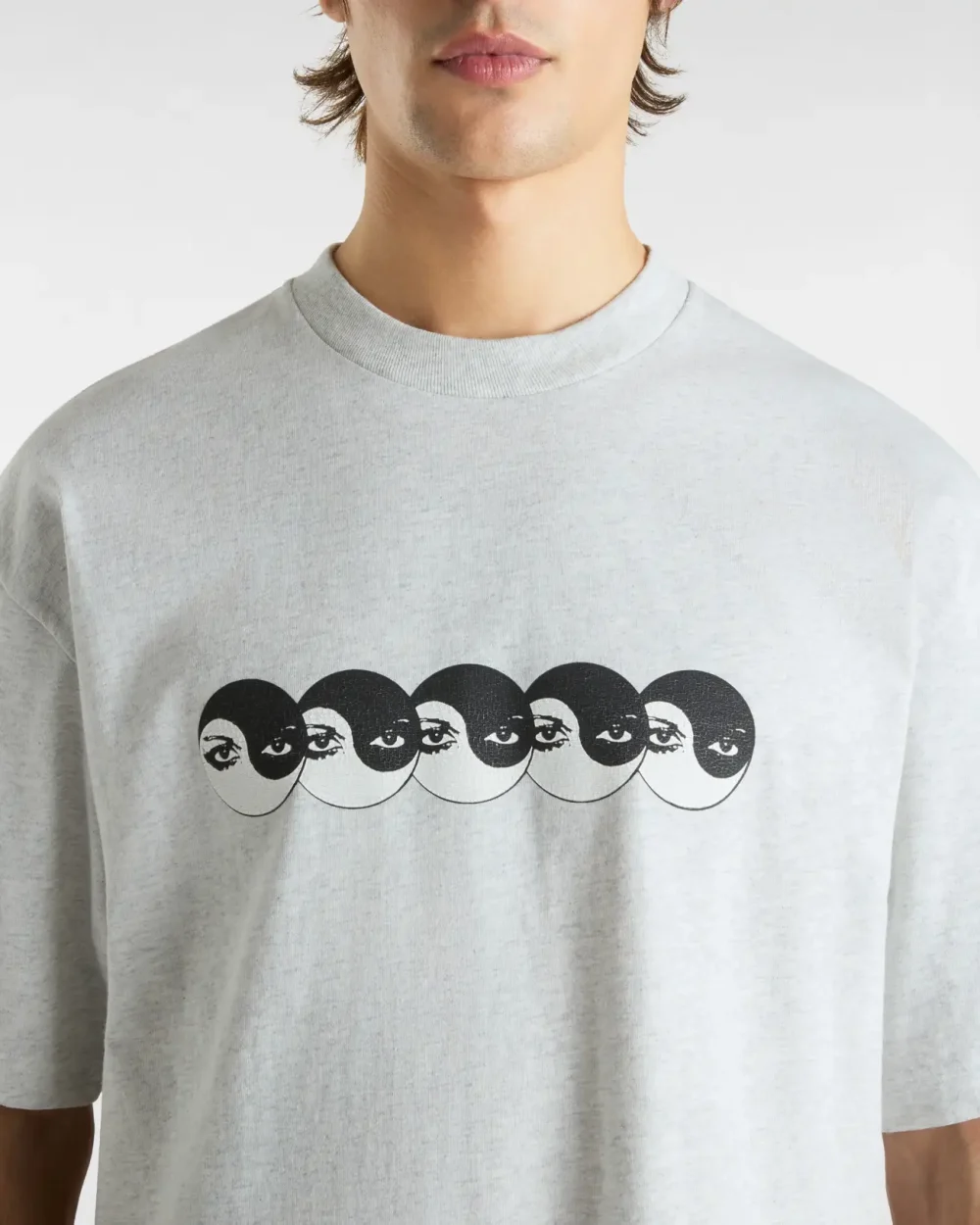 VANS - טי שירט Skate Ying Yang Eyes – V00M0VRKZ – ash-heather – 6