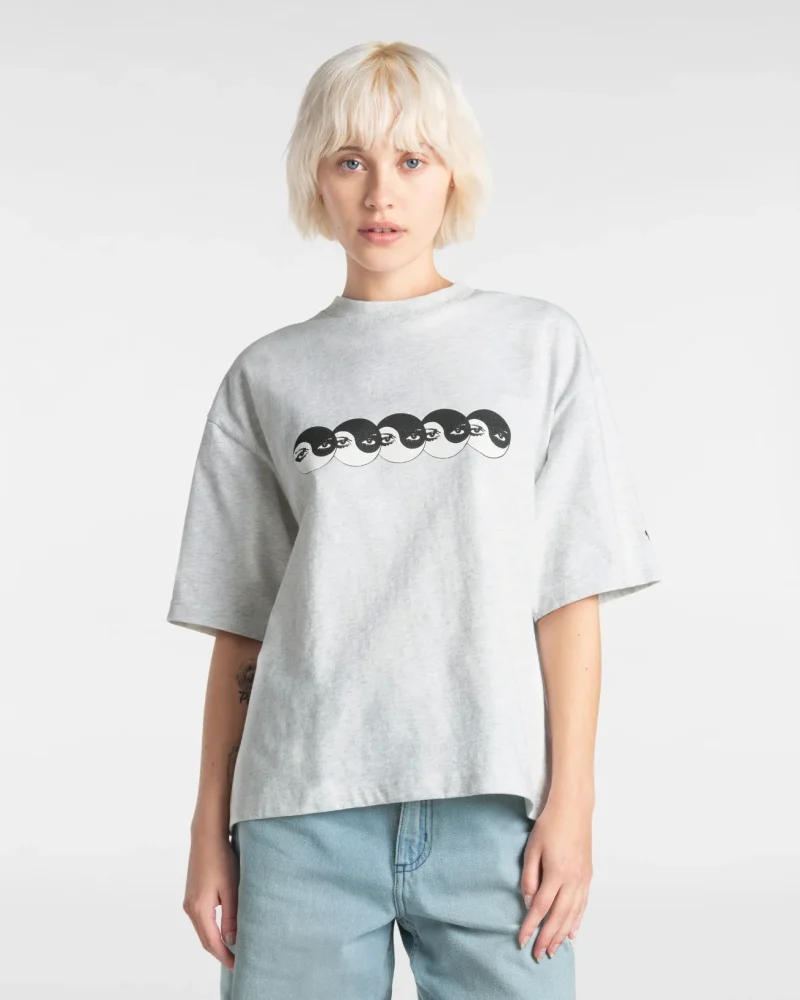 VANS - טי שירט Skate Ying Yang Eyes – V00M0VRKZ – ash-heather – 7