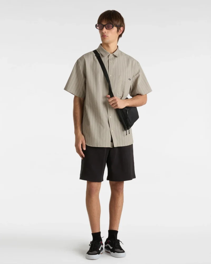 VANS - חולצה מכופתרת קצרה Lawson Stripe Woven – V00M15EBF – london-fog-lemon-icing – 4