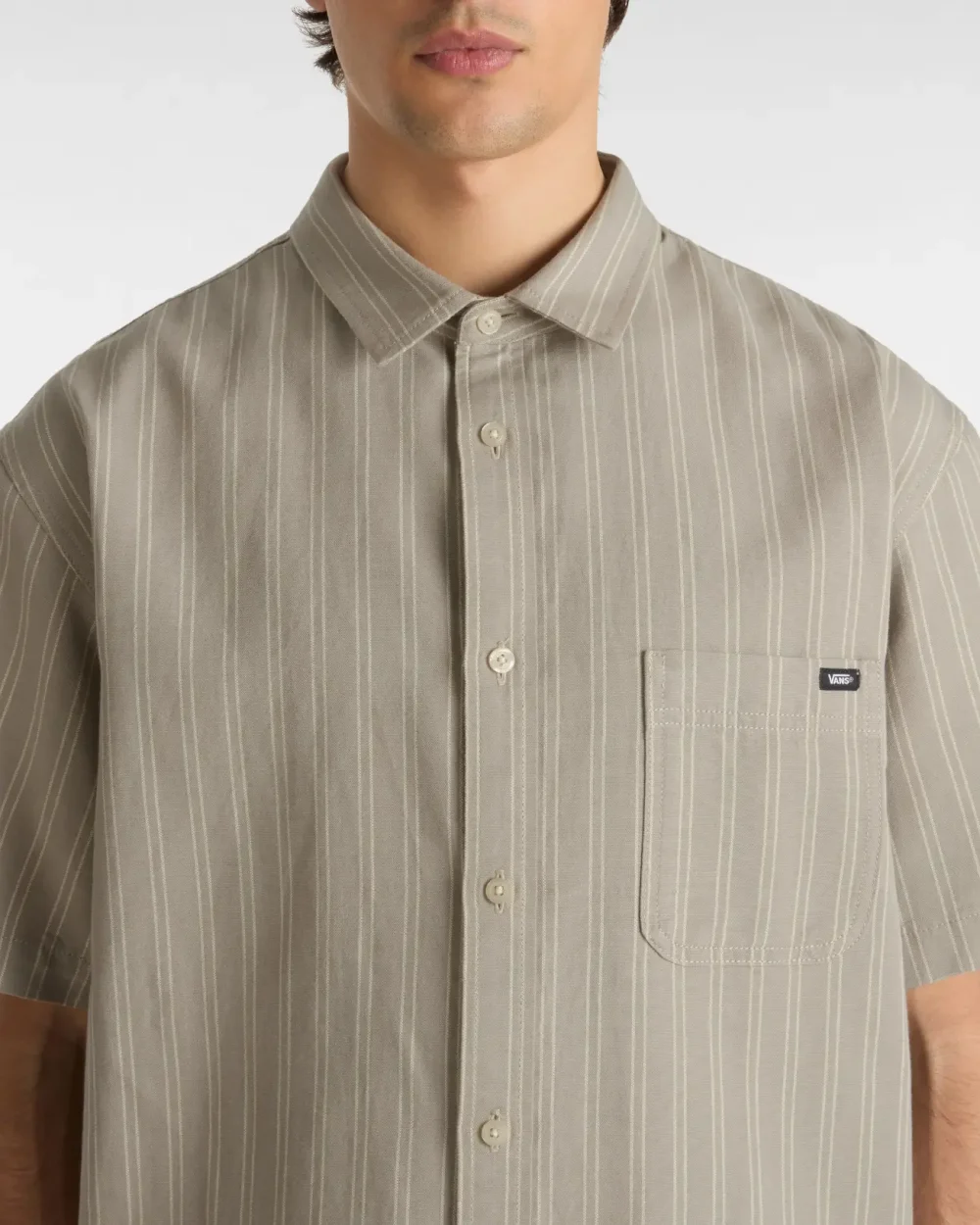 VANS - חולצה מכופתרת קצרה Lawson Stripe Woven – V00M15EBF – london-fog-lemon-icing – 5