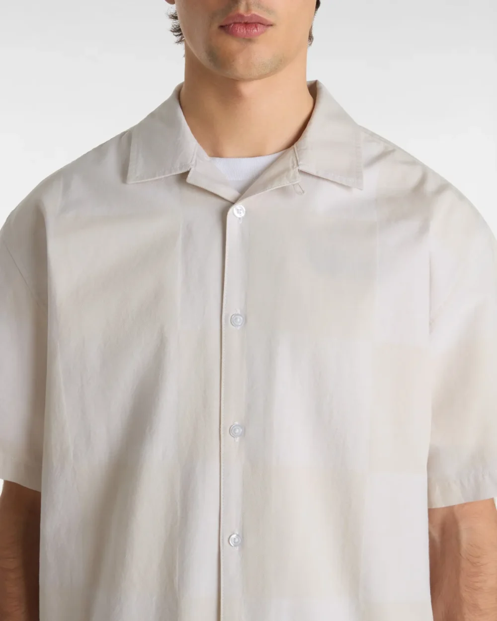 VANS - חולצה מכופתרת קצרה Kessler Checkerboard Woven – V00M18E68 – white-marshmallow – 5