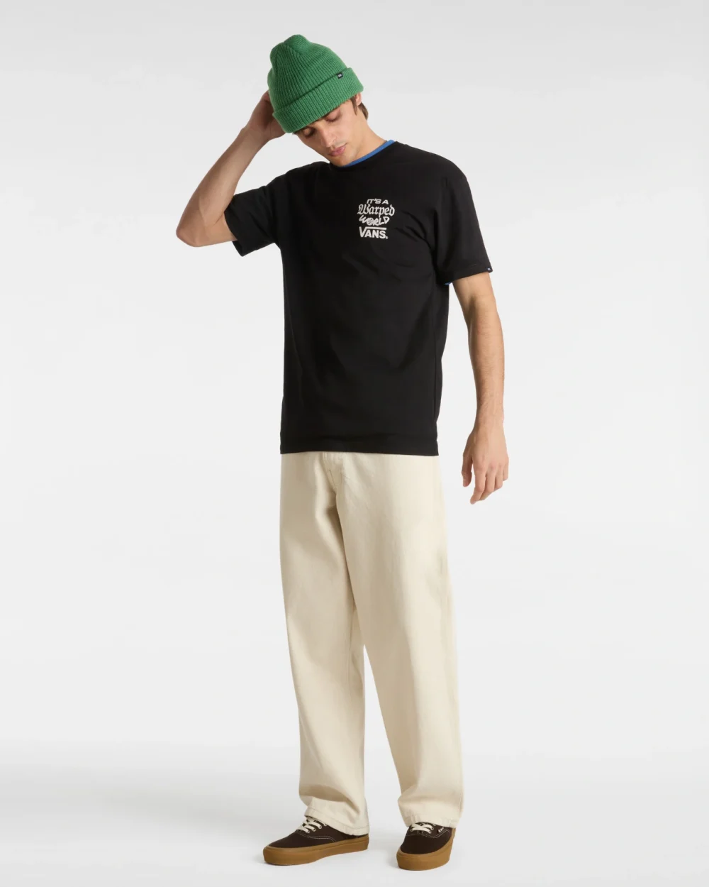 VANS - טי שירט Warped World – V00M5EBLK – black – 4