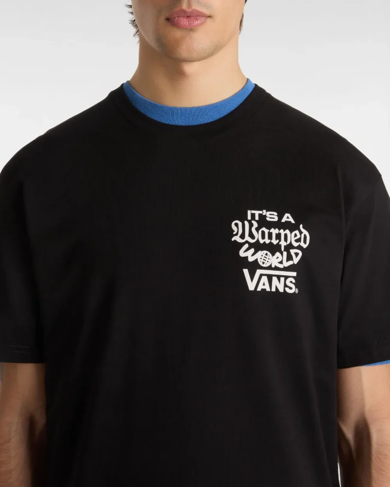 VANS - טי שירט Warped World – V00M5EBLK – black – 5