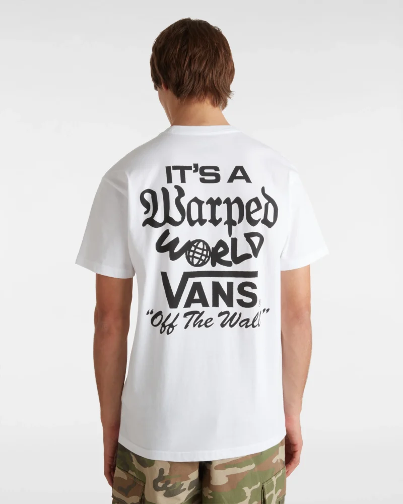 VANS - טי שירט Warped World – V00M5EWHT – white – 3