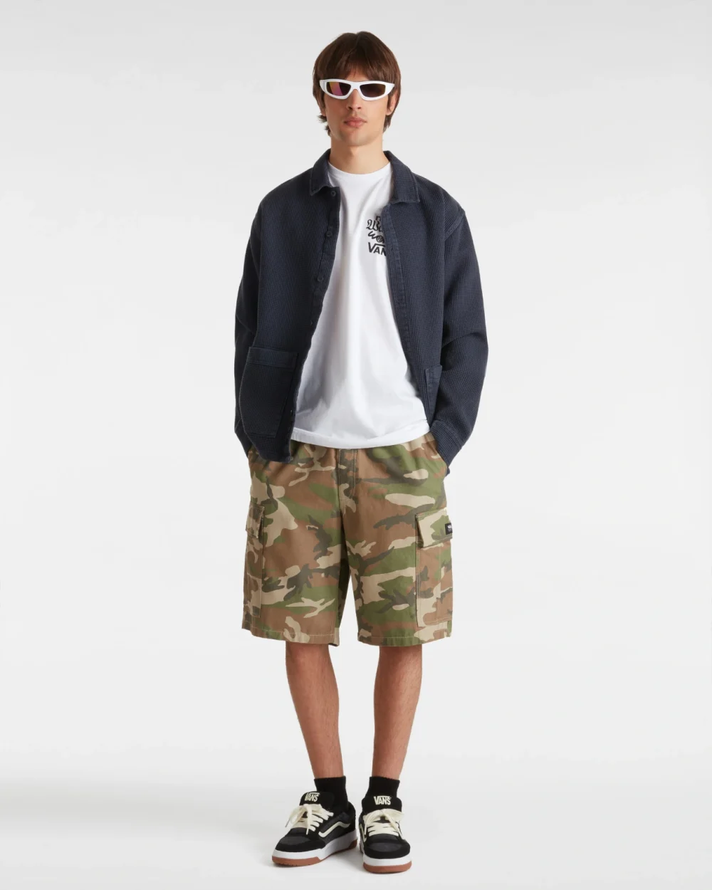 VANS - טי שירט Warped World – V00M5EWHT – white – 4