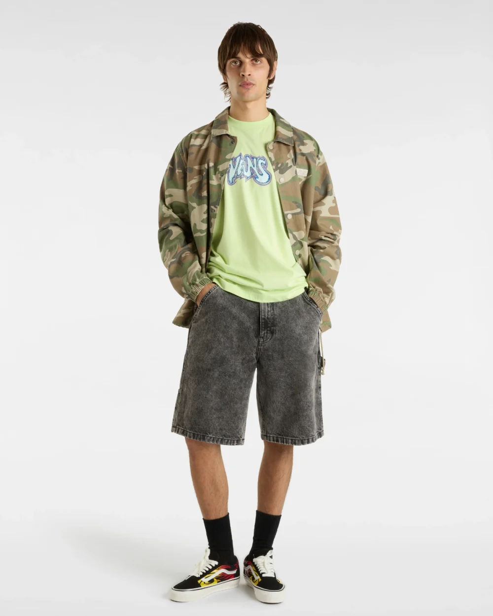 VANS - טי שירט Hissterik – V00M5JCLH – shadow-lime – 4