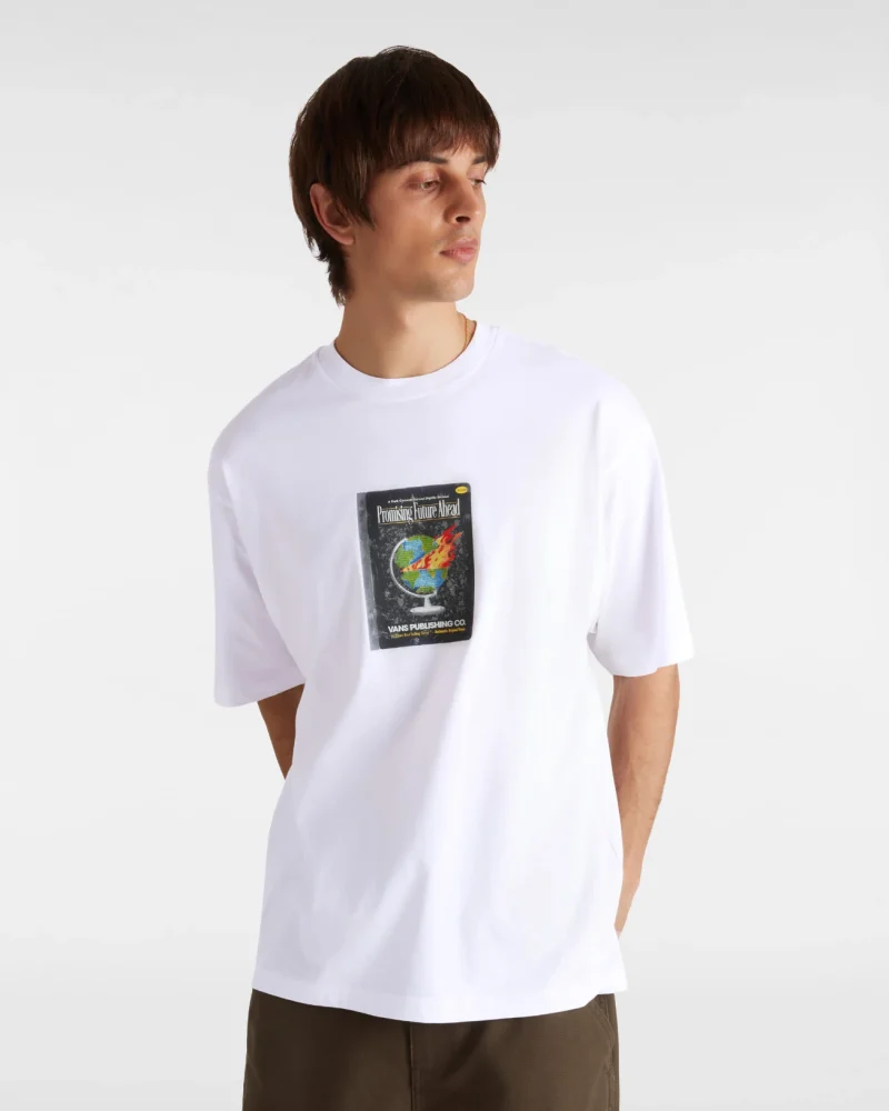 VANS - טי שירט Paperback Writer – V00M5WWHT – white – 2