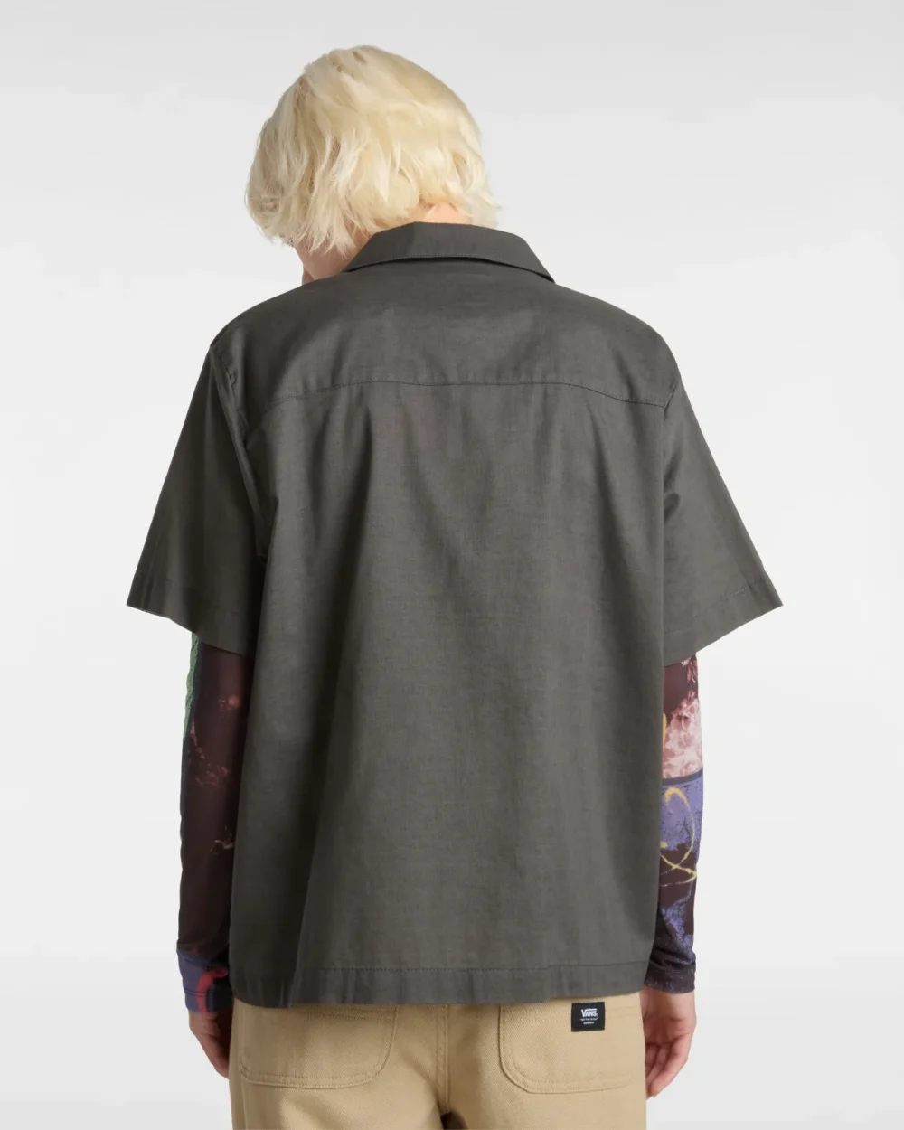 VANS - חולצה מכופתרת קצרה Cassidy Camp – V00M9A1O7 – asphalt – 3