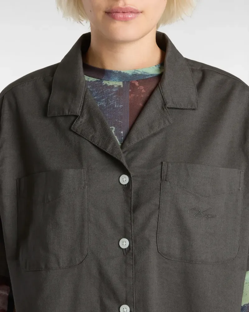 VANS - חולצה מכופתרת קצרה Cassidy Camp – V00M9A1O7 – asphalt – 5