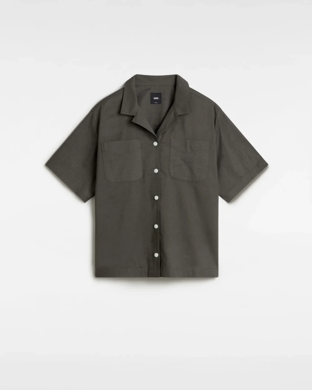 VANS - חולצה מכופתרת קצרה Cassidy Camp – V00M9A1O7 – asphalt – 1