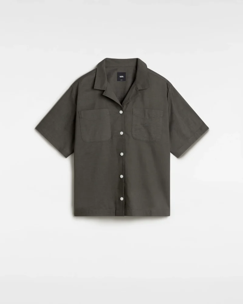 VANS - חולצה מכופתרת קצרה Cassidy Camp – V00M9A1O7 – asphalt – 1