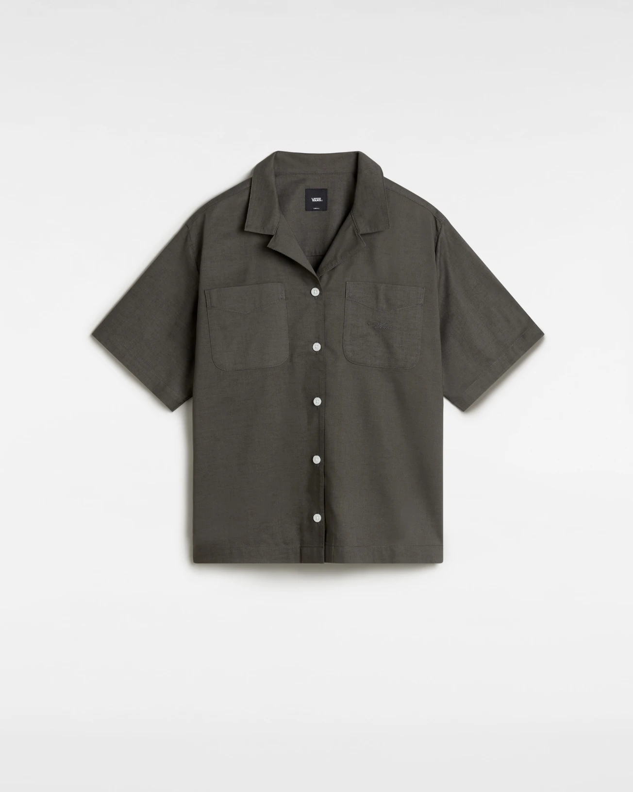 VANS - חולצה מכופתרת קצרה Cassidy Camp – V00M9A1O7 – asphalt – 1