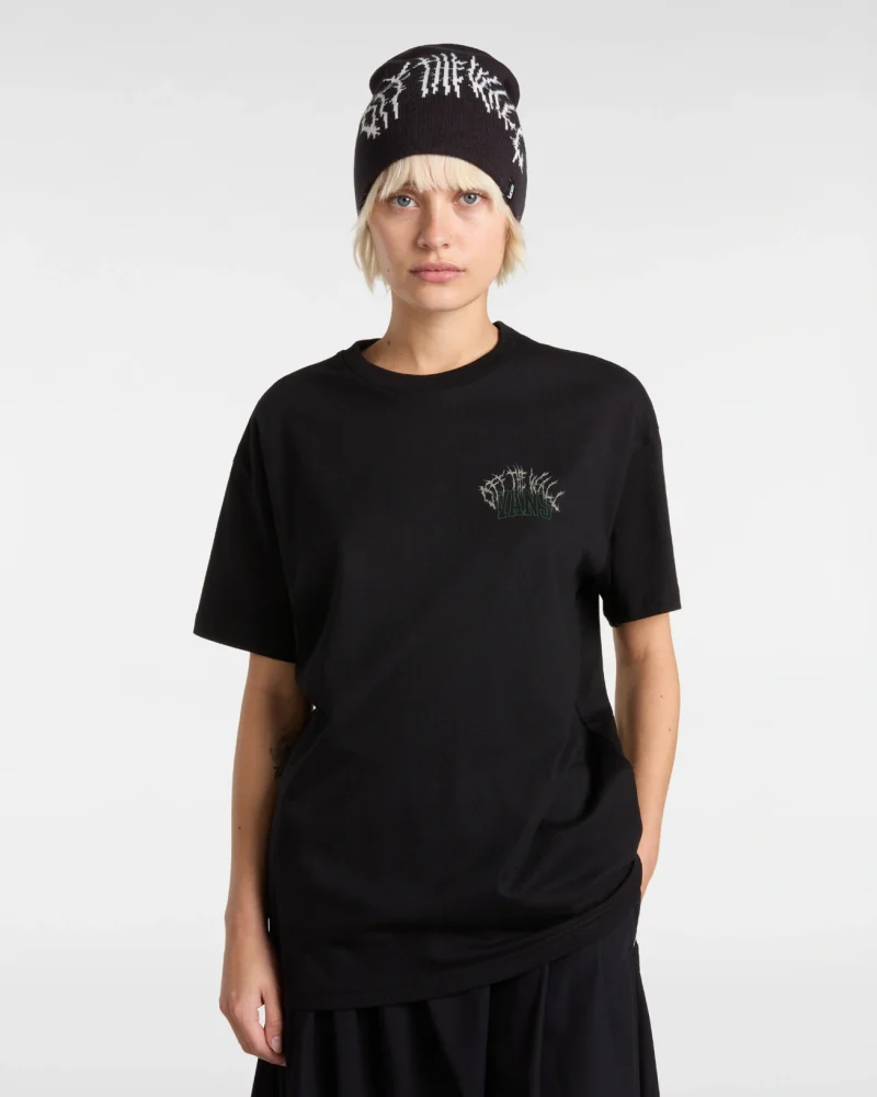 VANS - טי שירט Metal University Oversized – V00MCNBLK – black – 2